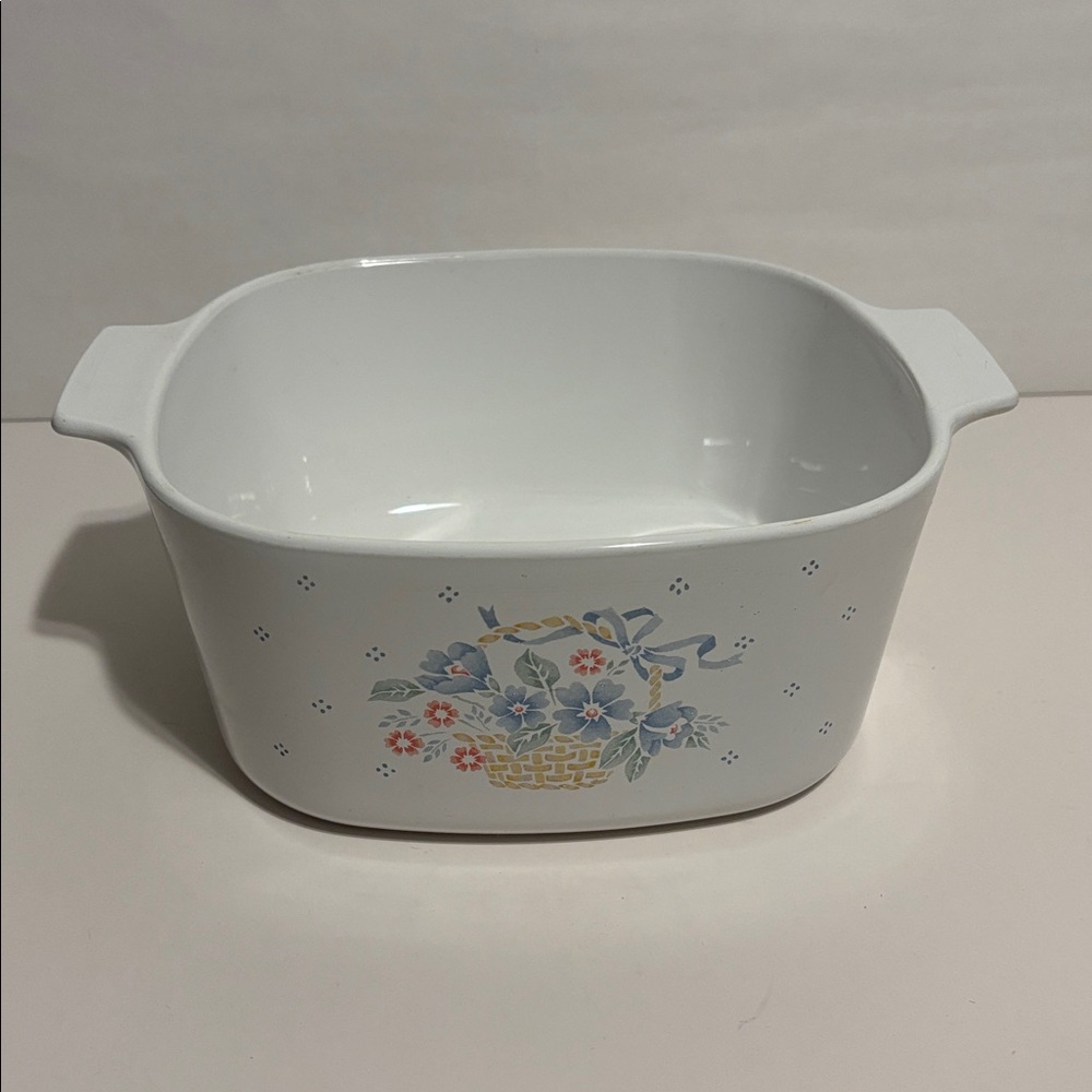 Corning Ware‎ Casserole Dish 3 Liter Basket of Flowers A-3-B Country Cornflower
